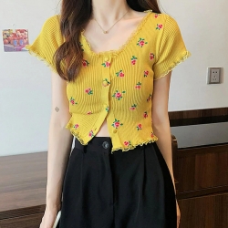 Turkish Floral Spring Summer Korean Crop Top