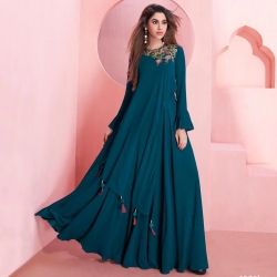  Littledesire Latest Designer Embroidered Work Georgette Gown