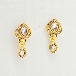 Golden Plated Stone Stud Earrings