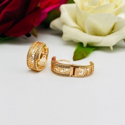 Rose Gold-Plated Round Shape Hoop Earrings