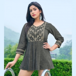 Stylish Embroidered Work Short Kurti Top