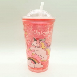 Unicorn Sipper Bottle Jar Super Ice Cup With Straw Water Bottle 450ml