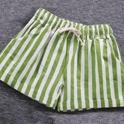 Stripe Elastic Waist Korean Hot Pant