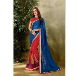 Embroidered Work Georgette Saree