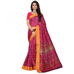 Littledesire  Silk Patta Printed Saree With Blouse