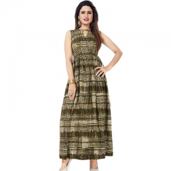 Littledesire Digital Printed Long Mesh Kurta & Dress With Keyhole Neck