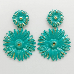 Floral Colorful Big Size Drop Earrings