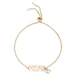 Rose Golden & Silver Plated Inspirational Word Hope Heart Bracelet 