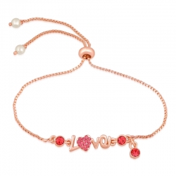 Rose Golden & Silver Plated Immense Crystal Love Bracelet