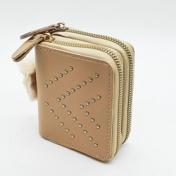 Double Zipper Cute Candy Colours Mini Card and Coin Wallet
