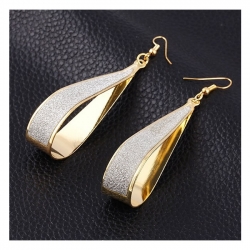 Golden Shimmery Water Drop Dangle Earrings