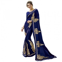 Littledesire Georgette Silk Designer Embroidered Saree