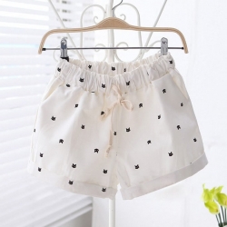 Kitten Pattern Printed Hot Short Korean Half Pants Girls