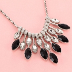 Littledesire Fashion Crystal Gemstones Drop Bead Chain Necklace
