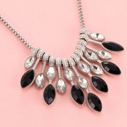 Littledesire Fashion Crystal Gemstones Drop Bead Chain Necklace