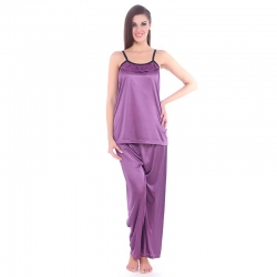 Littledesire Plain Top and Pajama Set for Women