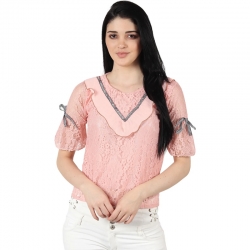 Littledesire Beautiful Neck Lace and Ribbon Fashion Top