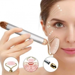 Flawless Contour Vibrating Face Massager Rose Quartz Roller