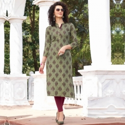 Floral Printed Mandarin Collar Kurta