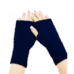 Knitted Woollen Warm and Fashionable Fingerless Winter Gloves 