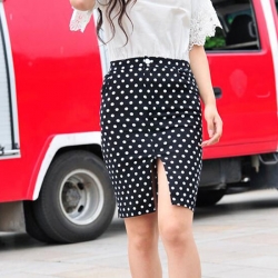 Retro Wind Polka Dot Stretchable Skirt