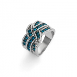 Littledesire Fashion Round Cut Blue Crystal Ring