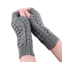 Knitted Woollen Warm and Fashionable Fingerless Winter Gloves 