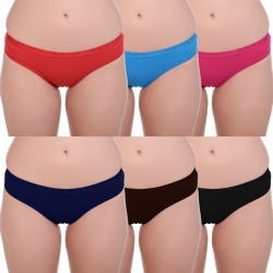 Body Liv Solid Printed Daily Wear Panty Pack of 6