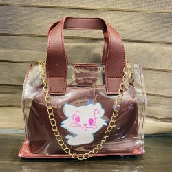 Cat Print Transparent Handbags & Shoulder Sling Bag