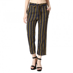 Striped Print Crepe Palazzo Pants