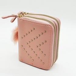 Double Zipper Cute Candy Colours Mini Card and Coin Wallet