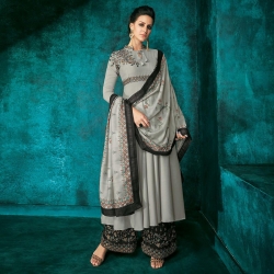 Littledesire Embroidered Long Kurta With Palazzos & Dupatta