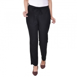 Littledesire Women Cotton Slub Best Stylish Solid Trouser 