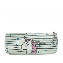 Printed Unicorn waterproof Pencil Box With Key Ring 