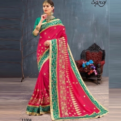 Littledesire Embroidered Bangalori Festival Silk Saree 