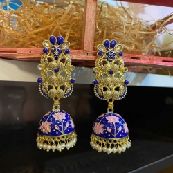 Classic Jhumka Pearl Stone Earrings