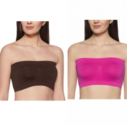 Non-Wired Seamless Non Padded Strapless Tube Top Bra Pack of 2