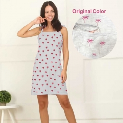 Printed Cotton SleepWear Dress