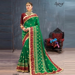 Littledesire Embroidered Bangalori Festival Silk Saree 