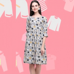 Butterfly Short Sleeve Printed Fashion Dress