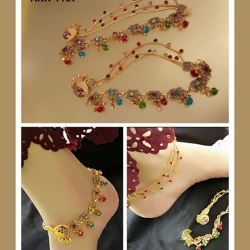 Golden Plated Color-full Stone Payal