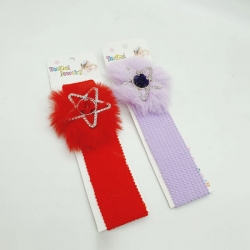 Star Fur Design Elastic Hairband For Babies Kids Girls 2 Pcs