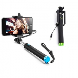 Selfie Stick Mobile Phone Clicking Photos Making Video & Attached AUX Cable