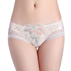Floral Transparent Embroidery Sexy Lace Shorts Panty 
