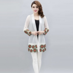 Long Sleeves Floral Embroidered Georgette Shrug