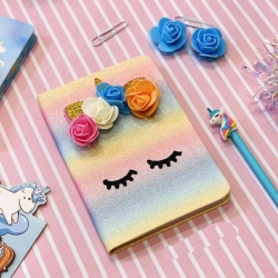 Sequin Cover Unicorn Diary Notebook with Pen Gift Box