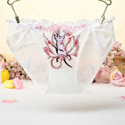 Lace Flower Bow Transparent Women Panties 