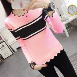 Fashion Knitted Long Sleeve Striped Sweater 