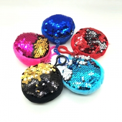 Round Sequins Mini Pouch Coin Purse Pack Of (3 Pcs) 