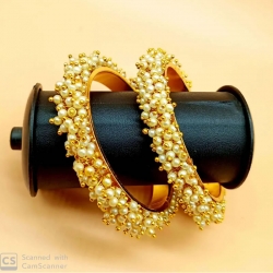 Classic Pearl Studded Moti Traditional Bracelet Bangles 2pcs